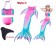Kids Mermaid Tail Swimsuit Costume with Monofin tt2026f-14