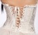 White Bridal boned lace up corset with G-string