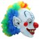 Scary Evil Full Mask Latex Foam Clown with Hair Adult
