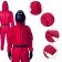 Unisex Squid Game Red Jumpsuit + Mask 