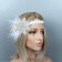 1920s Headband White Feather Vintage Bridal Great Gatsby Flapper Headpiece gangster ladies