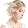1920s Headband apricot Feather Vintage Bridal Great Gatsby Flapper Headpiece gangster ladies