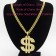 Dollar Medallion Bling Ali G Gangster 80s Hip Hop Costume Necklace Accessory