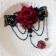 Vintage Lace Vine Rose Chain Cuff Bracelet Ring Set Halloween Jewelry