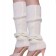 White Coobey Ladies 80s Tutu Skirt Fishnet Gloves Leg Warmers Necklace Dancing Costume Accessory Set