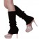 Black Licensed Womens Pair of Party Legwarmers Knitted Dance 80s Costume Leg Warmers