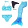 Girl Kids Swimmable Mermaid Tail With Monofin Bikini  tails Bathing Swimsuit Costume