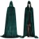 Green Kids Hooded Cloak Cape Wizard Costume