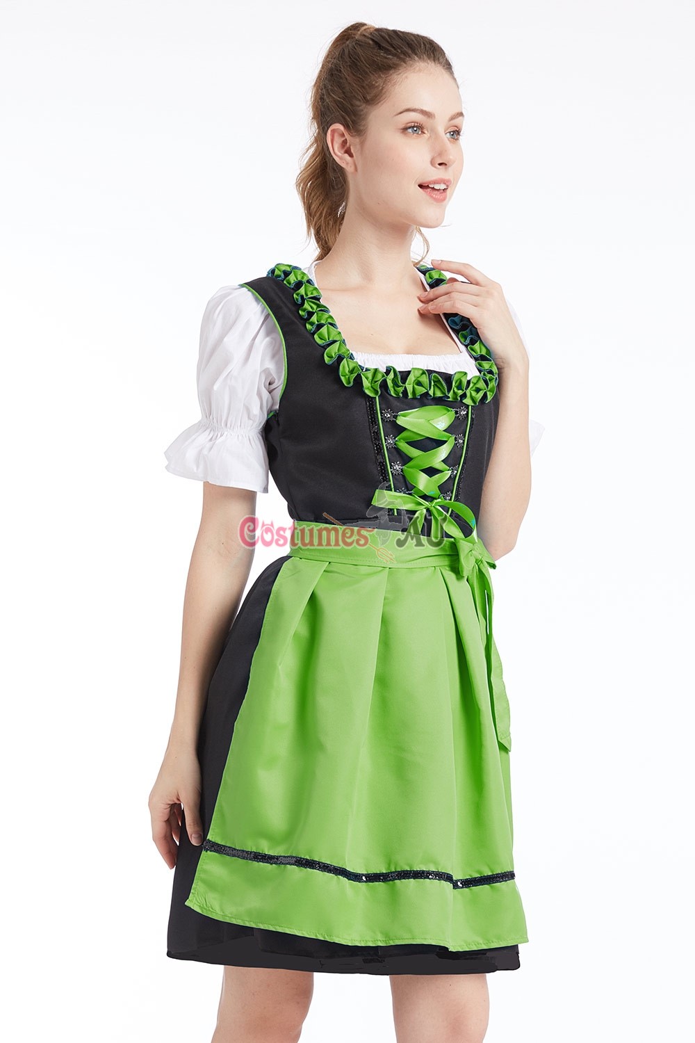 Ladies Beer Maid Oktoberfest Costume Gretchen German Fancy Dress Heidi Wench 